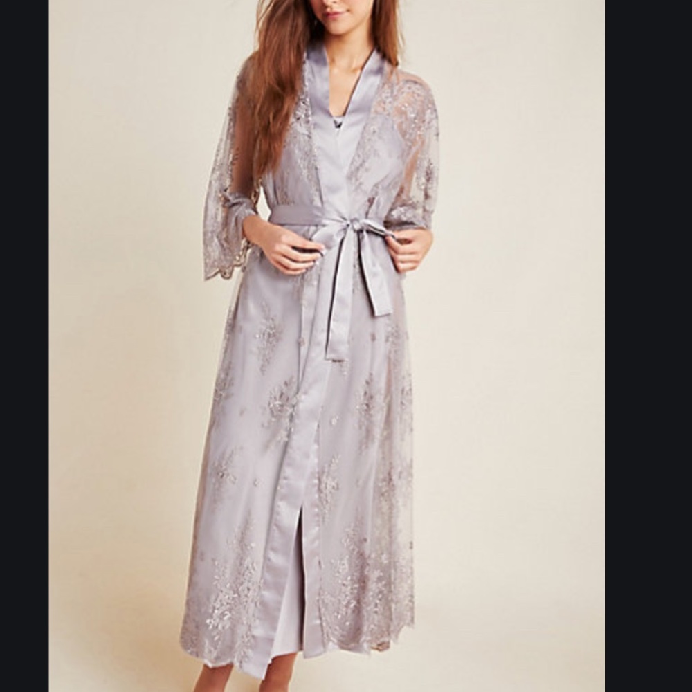 Rya Darling Lace Tie Maxi Floral Boho Peasant Hipster Hippie Romantic Artsy Robe